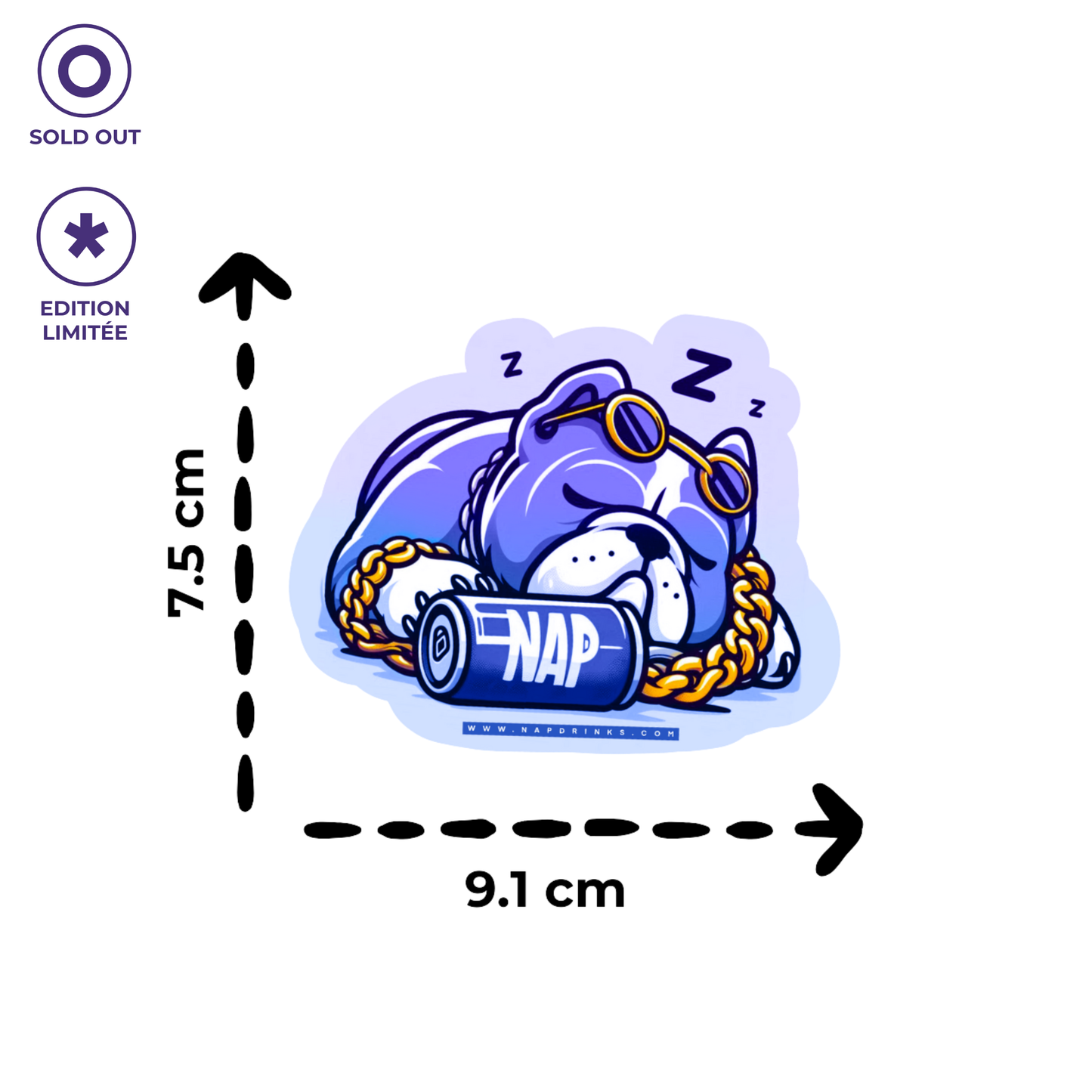 Sticker  bouledogue qui dort