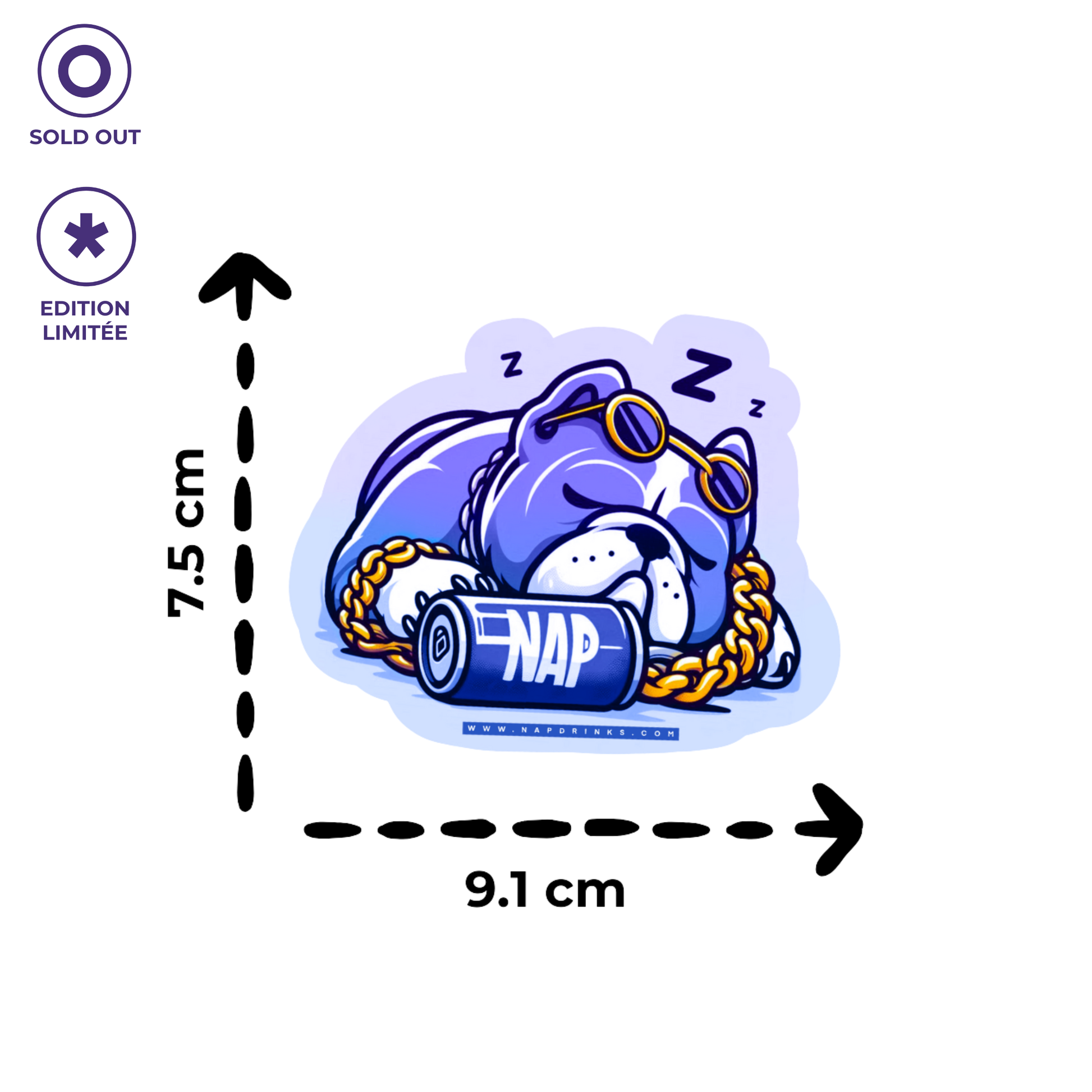 Sticker  bouledogue qui dort